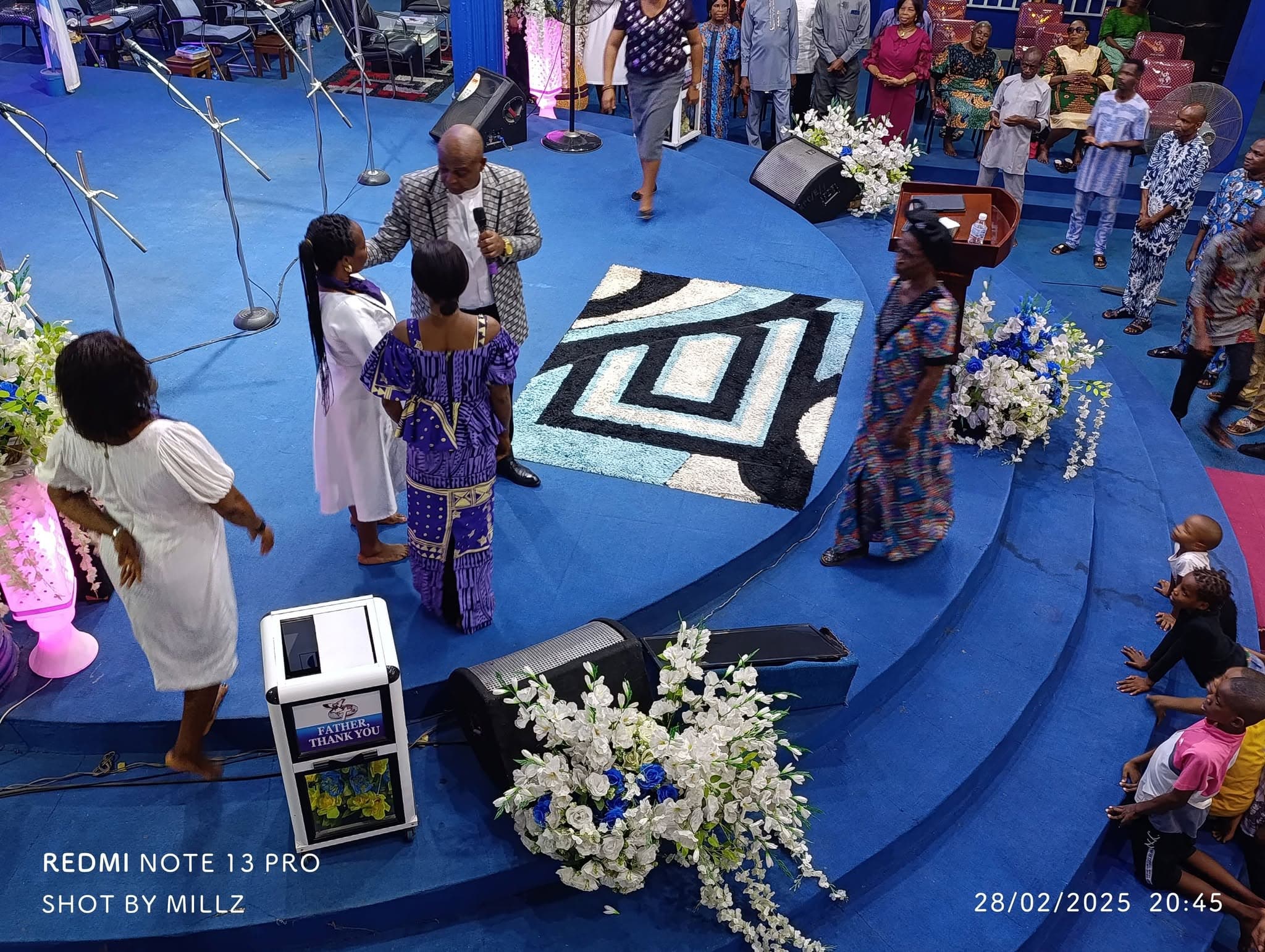 Children ministering in dance at the front of the church